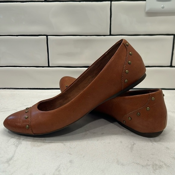 Korks Kork-Ease Cognac Brown Leather Studded ‘Anabel’ Slip On Flats 6.5 / 37 - Picture 16 of 16